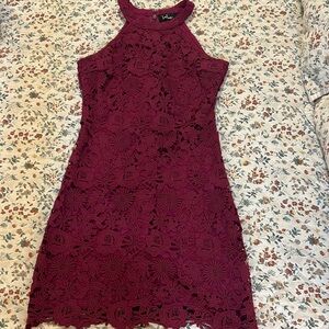 Lulus Burgundy Lace Dress